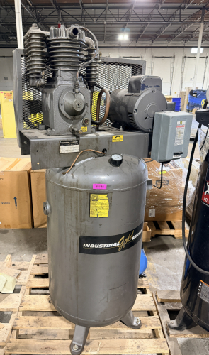 INDUSTRIAL GOLD SERIES VERTICAL AIR COMPRESSOR WITH BELT-DRIVEN PUMP AND TANK MOUNTED MOTOR
