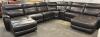 MACYS HUTCHENSON LEATHER 7 PC POWER RECLINING SECTIONAL