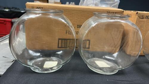 (4) 1/2 GALLON DRUM GLASS FISH BOWLS
