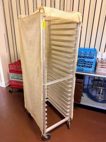 TWENTY PAN TRAY RACK W/ COVER.