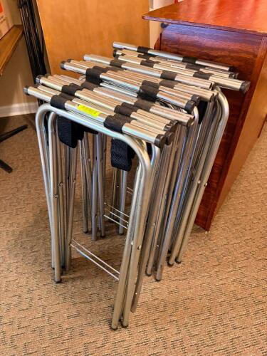 (10) CHROME FOLDING TRAY STANDS