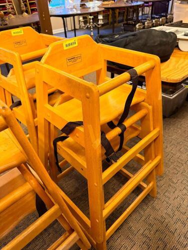 (2) WOODEN HIGH CHAIRS