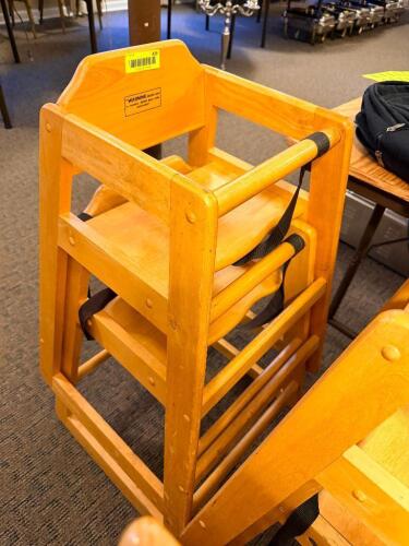 (2) WOODEN HIGH CHAIRS