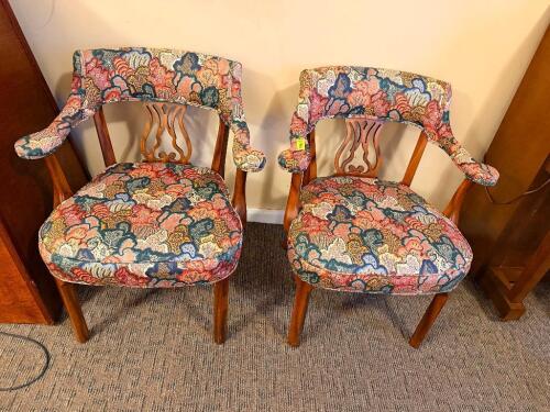 (2) UPHOLSTERED ARM CHAIRS