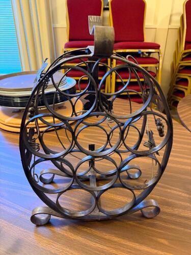 METAL TEN BOTTLE COUNTER TOP WINE BOTTLE RACK,