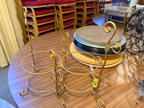(2) TWO TIER PLATTER STANDS