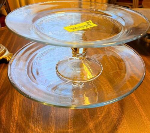 (2) GLASS CAKE STANDS