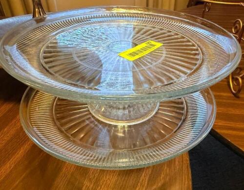 (2) GLASS CAKE STANDS