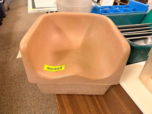 (3) TAN PLASTIC BOOSTER SEATS