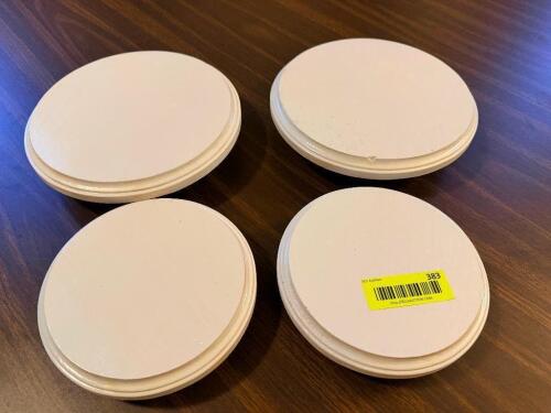 (4) PIECE WOOD PLATFORM STAND SET