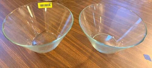 (2) 12" GLASS SERVING BOWLS