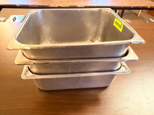 (3) HALF SIZE STAINLESS INSERTS.