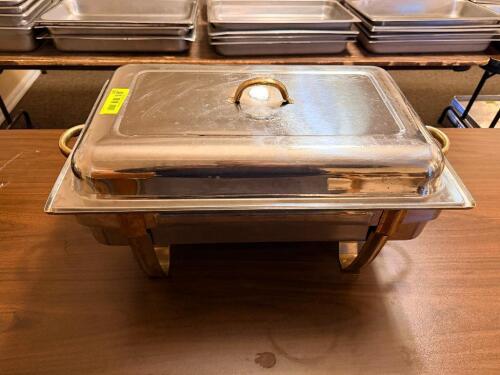 (2) FULL SIZE STAINLESS CHAFFER SET W/ WATER PAN.