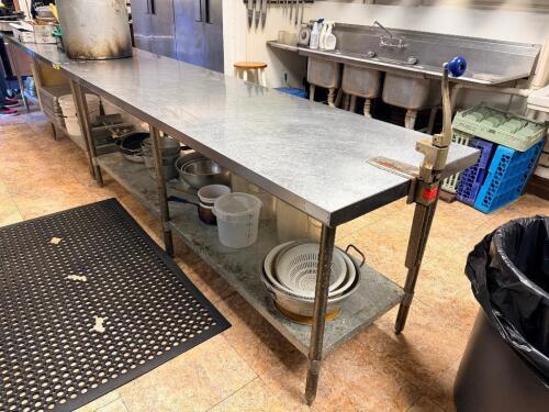 8' X 30" STAINLESS TABLE W/ MOUNTED CAN OPENER