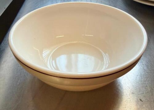 (36) 5" CHINA BOWLS / MAROON TRIM