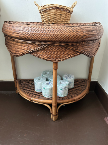 RATTAN STYLE HALF MOON TABLE