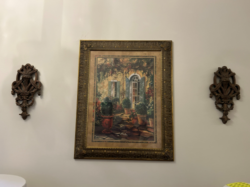 (2) PIECES OF WALL DECOR AND (1) FRAMED PICTURE