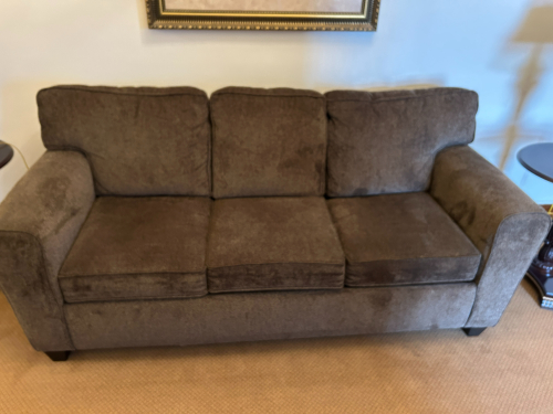 BROWN UPHOLSTER 3 SEATER SOFA