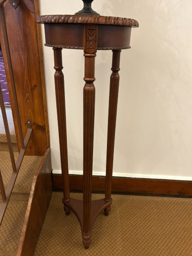 (2) ROUND WOODEN SIDE TABLES