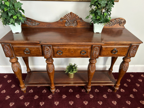 WOODEN CARVED CONSOLE TABLE