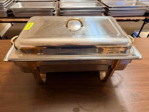 (2) FULL SIZE STAINLESS CHAFFER SET W/ WATER PAN.
