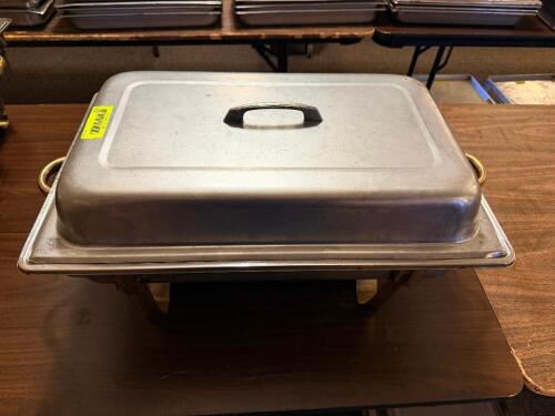 FULL SIZE STAINLESS CHAFFER SET W/ WATER PAN.