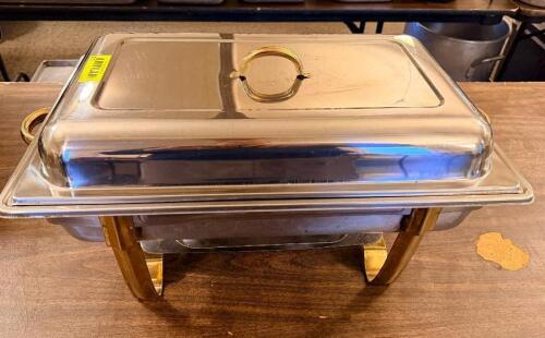 FULL SIZE STAINLESS CHAFFER SET W/ WATER PAN.
