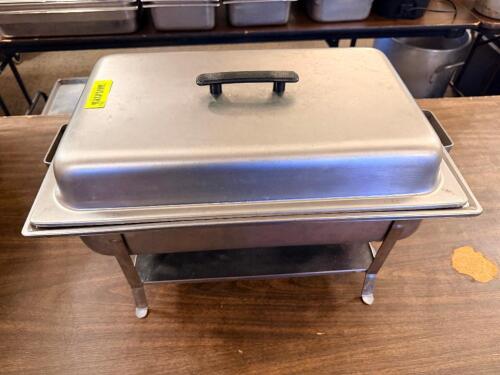 FULL SIZE STAINLESS CHAFFER SET W/ WATER PAN.