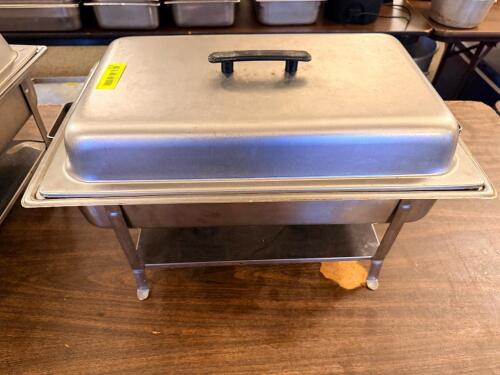 FULL SIZE STAINLESS CHAFFER SET W/ WATER PAN.