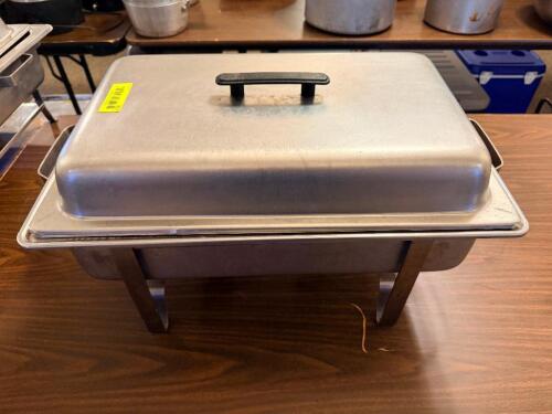 FULL SIZE STAINLESS CHAFFER SET W/ WATER PAN.