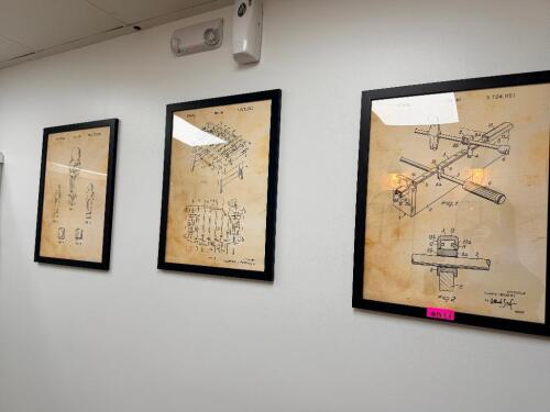 (3) FRAMED FOOSBALL PRINTS