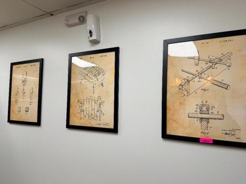 (3) FRAMED FOOSBALL PRINTS