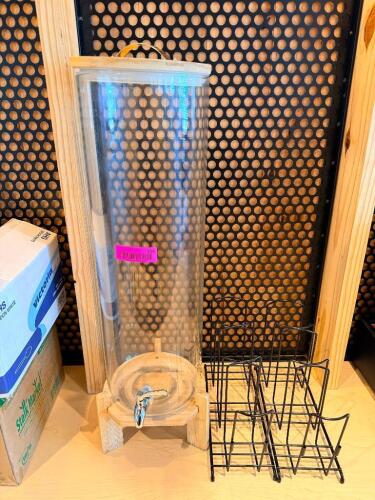 (1) LARGE PLASTIC WATER DISPENSER CYLINDER W/ STAND.