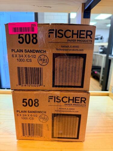 (2) CASES OF FISCHER PLAIN SANDWICH BAGS
