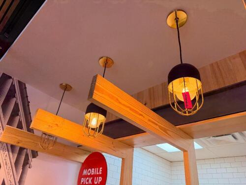 (3) STEAM PUNK STYLE PENDANT LIGHTS.