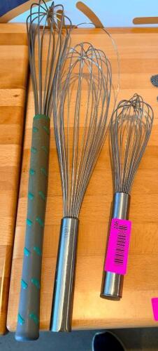 (3) STAINLESS WHISKS