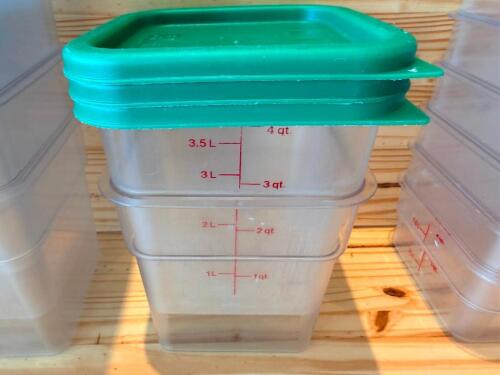 (2) 4 QT PLASTIC CONTAINERS W/ LIDS