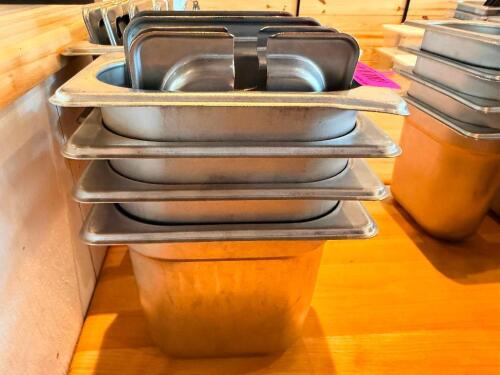 (8) 1/9 SIZE STAINLESS INSERTS W/ KIDS