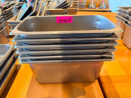 (6) 1/3 SIZE STAINLESS INSERTS.