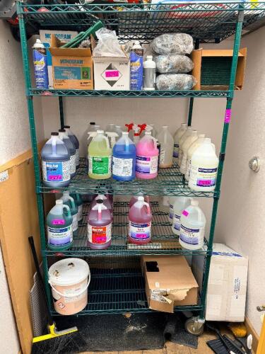 36"X 24" FIVE TIER COATED WIRE SHELF ( ON CASTERS )
