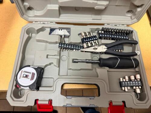 HUSKY PARTIAL TOOL KIT W/ PLASTIC CASE.