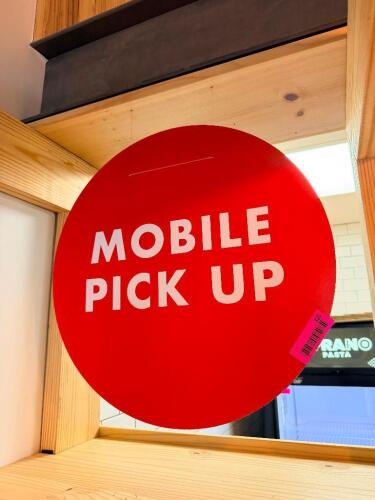 MOBILE PICK UP AND KIOSK ORDER SIGNS.