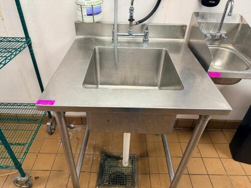 30" X 30" SINGLE WELL STAINLESS PREP SINK