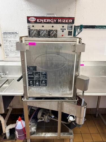 CMA DOOR TYPE COMMERCIAL DISHWASHER WITH STAINLESS STEEL CONSTRUCTION, CONTROL PANEL WITH MULTIPLE TIMER DIALS, AND BUILT-IN CHEMICAL DISPENSING SYSTEM