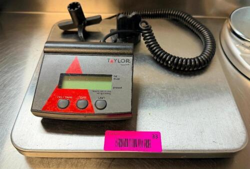TAYLOR COMMERCIAL DIGITAL RECEIVING SCALE WITH REMOTE DISPLAY AND STAINLESS PLATFORM