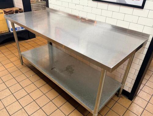 72" X 30" STAINLESS TABLE W/ 1" BACK SPLASH