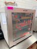 PORANO DISPLAY FREEZER WITH GLASS FRONT DOOR, INTERIOR WIRE SHELF, AND ILLUMINATED &ldquo;GELATO / ICE CREAM&rdquo; DISPLAY GRAPHIC. COMPACT COUNTERTOP DESIGN WITH REAR COOLING SYSTEM.