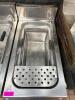 DESCO SINGLE WELL GAS PASTA COOKER WITH STAINLESS STEEL CONSTRUCTION, INTEGRATED WATER FILL FAUCET, AND BASKET INSERT. UNIT FEATURES FRONT CONTROL KNOB AND LOWER ACCESS PANEL WITH INTERNAL GAS COMPONENTS. - 3
