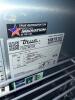 TRUE STAINLESS STEEL WORKTOP REFRIGERATOR WITH BACKSPLASH AND DOUBLE DOOR STORAGE COMPARTMENT. UNIT FEATURES SOLID DOORS WITH INTERNAL SHELVING AND REAR MOUNTED REFRIGERATION SYSTEM. - 4