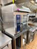 RATIONAL ICOMBI PRO COMMERCIAL COMBI OVEN WITH STAINLESS STEEL CONSTRUCTION, DIGITAL TOUCHSCREEN CONTROL, AND GLASS VIEWING DOOR. UNIT INCLUDES OVERHEAD VENT HOOD AND STAINLESS STEEL STAND WITH PAN RACK STORAGE. - 2